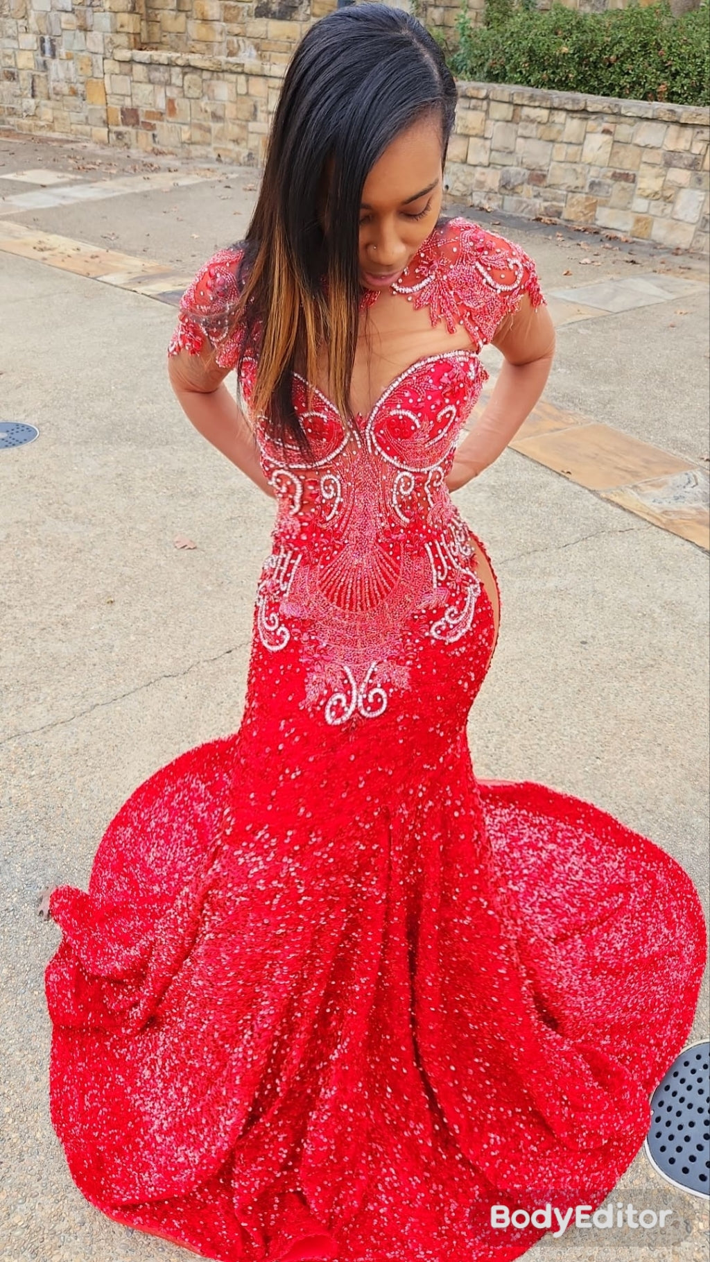 RED & SILVER PROM DRESS( SOLD OUT)
