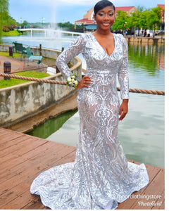 Silver sequin mermaid dress