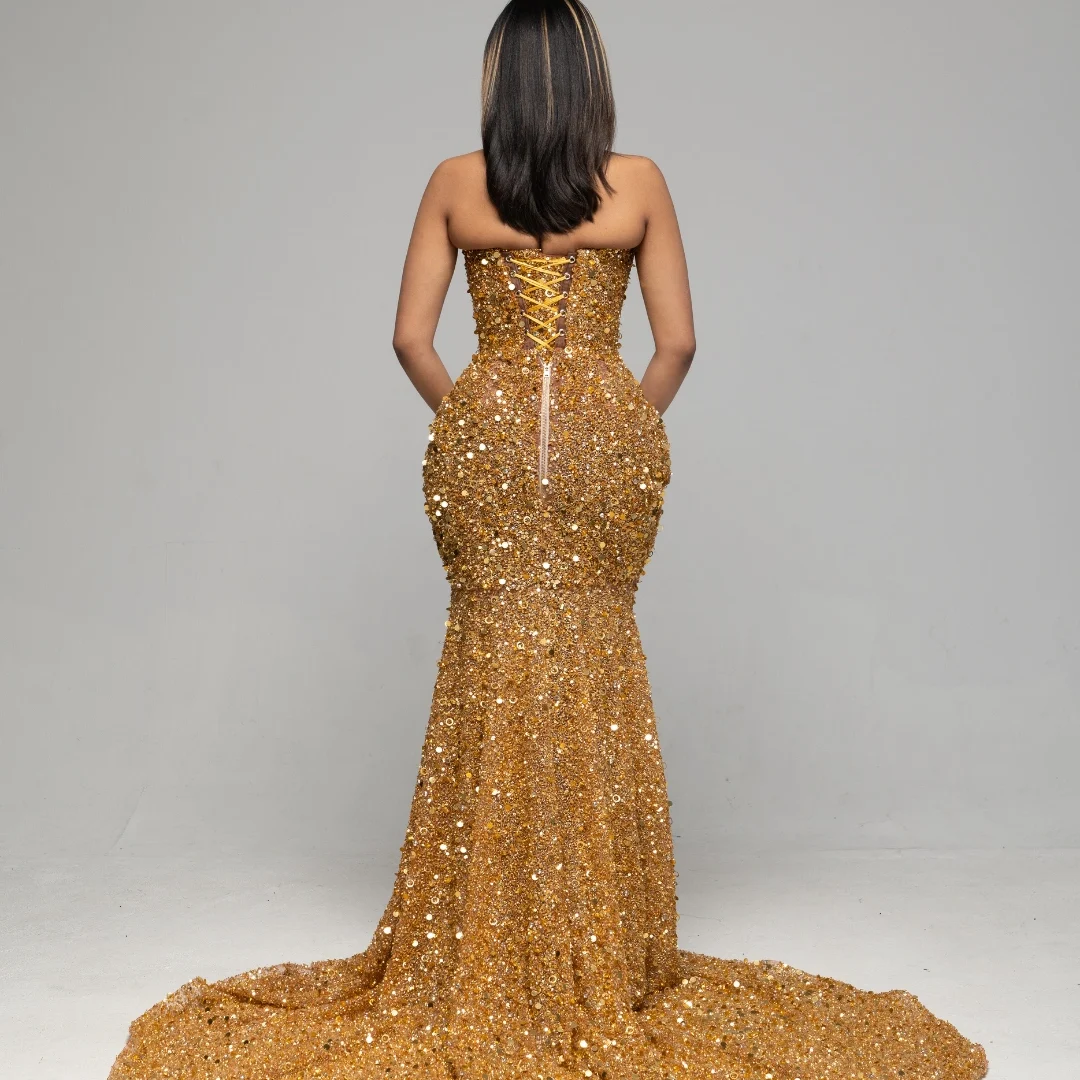 Elanora Gold Gown Picture -Back